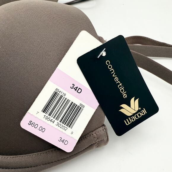 Wacoal Convertible Underwire Bra 854119 Mocha Brown 34D NWT $60 Retail - Picture 7 of 8